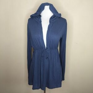 Rebecca Beeson Hooded Long Sleeve Top Babydoll Cotton Y2K